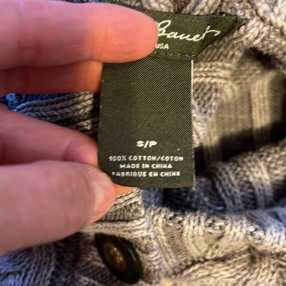 Eddie Bauer Gray Cable Knit Cardigan Cotton Sweater Small - Picture 5 of 5